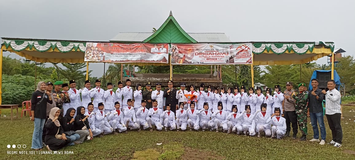 Camat Lunang bertindak selaku Inspektur Upacara HUT RI ke 78