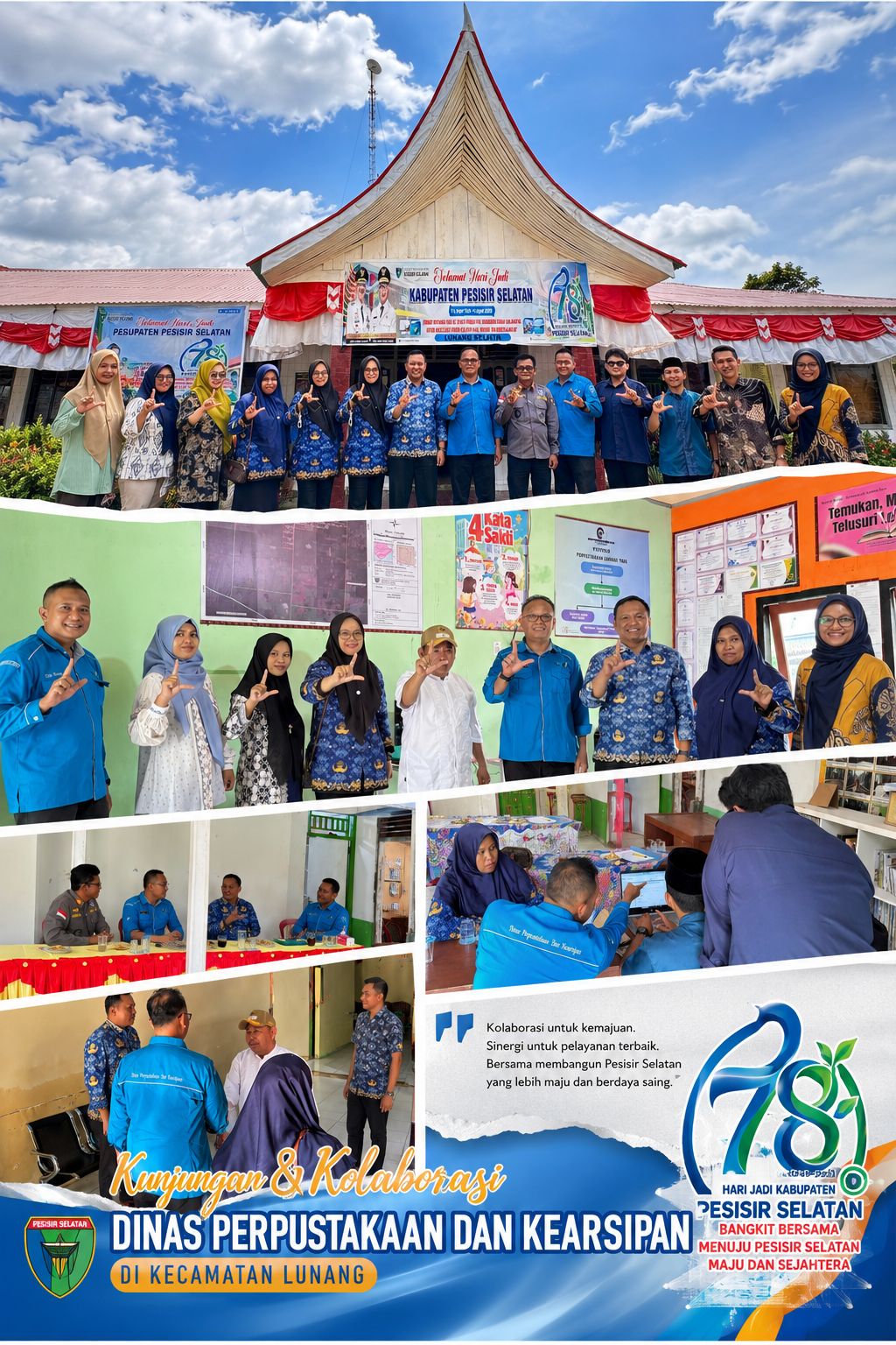 Kunjungan dan Pembinaan Dinas Perpustakaan dan Kearsipan Pesisir Selatan ke Nagari Lunang Selatan da