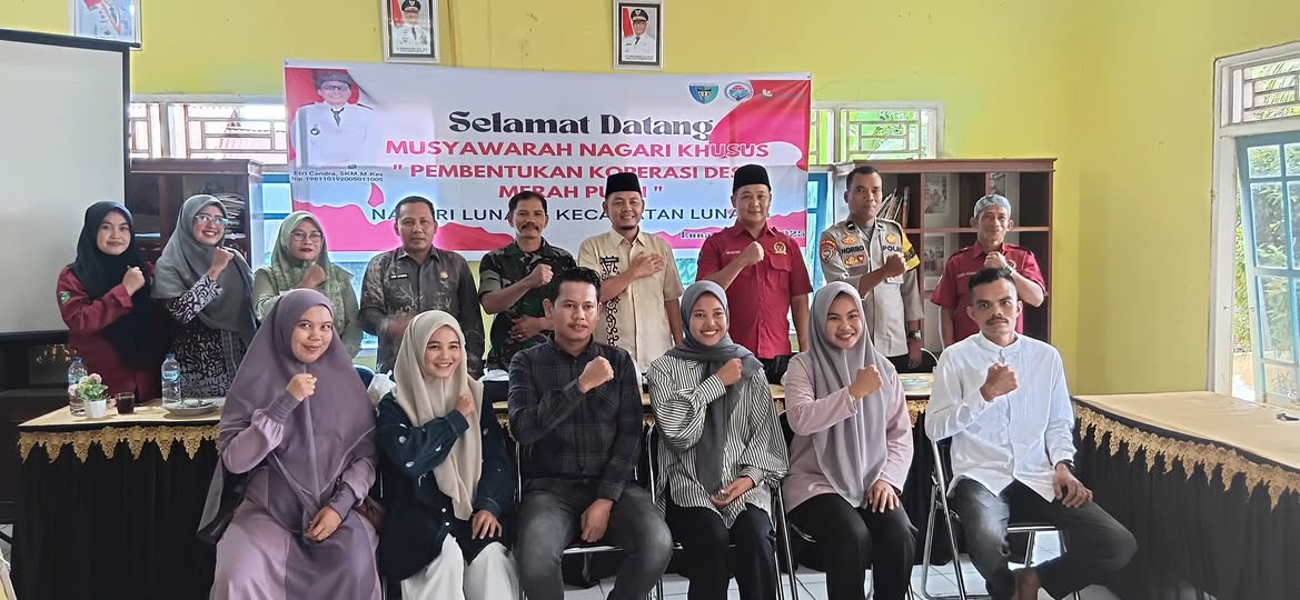 Koperasi Merah Putih Resmi Terbentuk di Nagari Lunang: 100% Koperasi di Kecamatan Lunang Telah Terbe