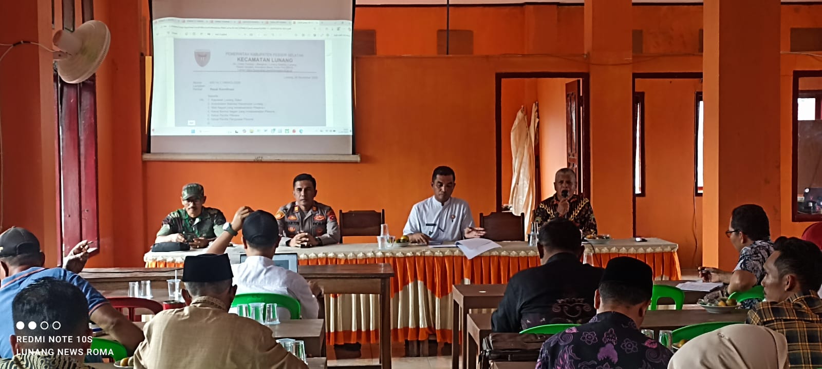 Acara Rapat Koordinasi Persiapan Pilwana Serentak Tahun 2025 Kecamatan Lunang